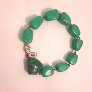 Lauren Ralph Lauren Turquoise bead claw clasp bracelet
